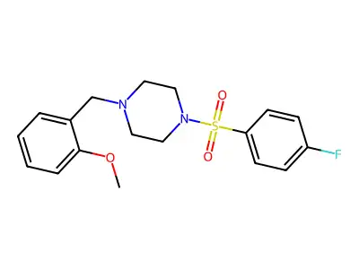 1-[(4-Fluorophenyl)sulfonyl]-4-(2-methoxybenzyl)piperazine structure