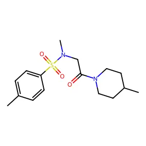 N,4-dimethyl-N-[2-(4-methylpiperidin-1-yl)-2-oxoethyl]benzenesulfonamide structure