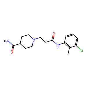 1-[3-(3-Chloro-2-methylanilino)-3-oxopropyl]piperidine-4-carboxamide structure
