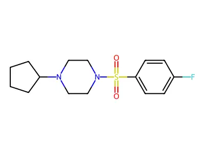 1-Cyclopentyl-4-[(4-fluorophenyl)sulfonyl]piperazine structure