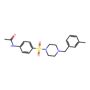 N-[4-[4-[(3-methylphenyl)methyl]piperazin-1-yl]sulfonylphenyl]acetamide structure