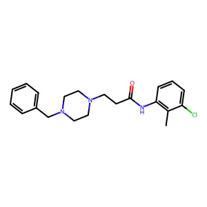 3-(4-benzylpiperazin-1-yl)-N-(3-chloro-2-methylphenyl)propanamide structure