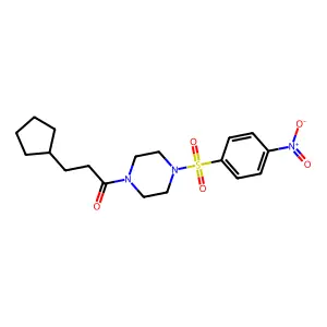 3-Cyclopentyl-1-[4-(4-nitrophenyl)sulfonylpiperazin-1-yl]propan-1-one structure