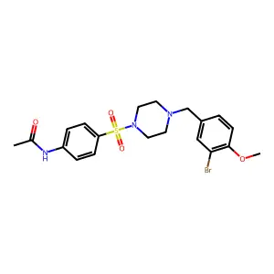 N-[4-[4-[(3-bromo-4-methoxyphenyl)methyl]piperazin-1-yl]sulfonylphenyl]acetamide structure