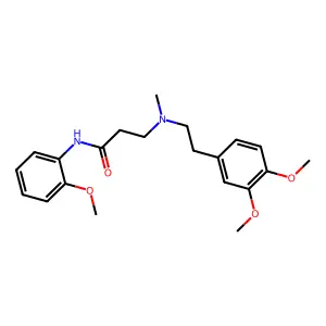 3-[2-(3,4-dimethoxyphenyl)ethyl-methylamino]-N-(2-methoxyphenyl)propanamide structure