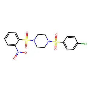 1-(4-Chlorophenyl)sulfonyl-4-(2-nitrophenyl)sulfonylpiperazine structure