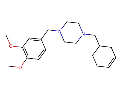 1-(Cyclohex-3-en-1-ylmethyl)-4-(3,4-dimethoxybenzyl)piperazine structure