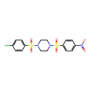 1-(4-Chlorophenyl)sulfonyl-4-(4-nitrophenyl)sulfonylpiperazine structure