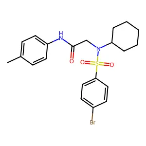 2-[(4-bromophenyl)sulfonyl-cyclohexylamino]-N-(4-methylphenyl)acetamide structure