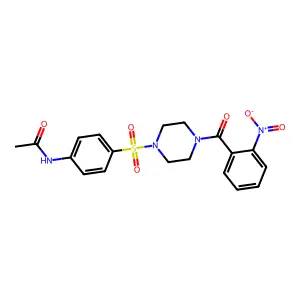N-[4-[4-(2-nitrobenzoyl)piperazin-1-yl]sulfonylphenyl]acetamide structure