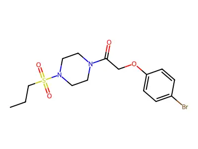 2-(4-Bromophenoxy)-1-(4-propylsulfonylpiperazin-1-yl)ethanone structure
