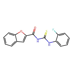 N-[(2-fluorophenyl)carbamothioyl]-1-benzofuran-2-carboxamide structure