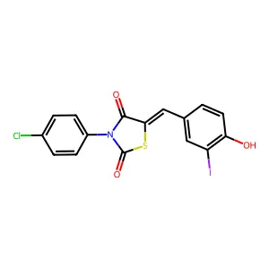 3-(4-Chlorophenyl)-5-(4-hydroxy-3-iodobenzylidene)-1,3-thiazolidine-2,4-dione structure