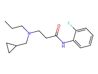 3-[cyclopropylmethyl(propyl)amino]-N-(2-fluorophenyl)propanamide structure