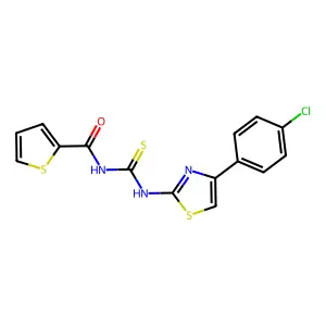 N-[[4-(4-chlorophenyl)-1,3-thiazol-2-yl]carbamothioyl]thiophene-2-carboxamide structure