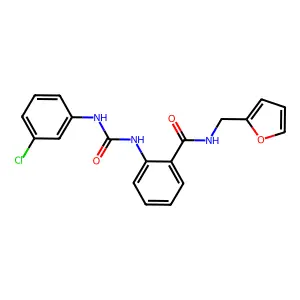 2-[(3-chlorophenyl)carbamoylamino]-N-(furan-2-ylmethyl)benzamide structure