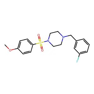 1-(3-Fluorobenzyl)-4-[(4-methoxyphenyl)sulfonyl]piperazine structure