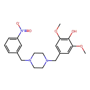 2,6-Dimethoxy-4-[[4-[(3-nitrophenyl)methyl]piperazin-1-yl]methyl]phenol structure