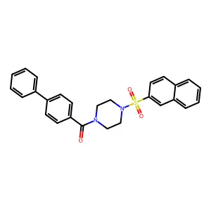 Biphenyl-4-yl[4-(naphthalen-2-ylsulfonyl)piperazin-1-yl]methanone structure