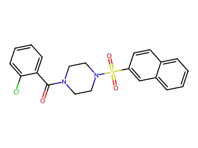 (2-Chlorophenyl)-(4-naphthalen-2-ylsulfonylpiperazin-1-yl)methanone structure