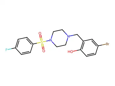 4-Bromo-2-[[4-(4-fluorophenyl)sulfonylpiperazin-1-yl]methyl]phenol structure