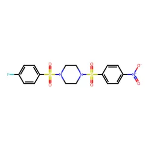 1-(4-Fluorophenyl)sulfonyl-4-(4-nitrophenyl)sulfonylpiperazine structure