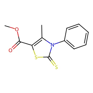 Methyl 4-methyl-3-phenyl-2-thioxo-2,3-dihydrothiazole-5-carboxylate structure