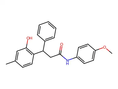 3-(2-hydroxy-4-methylphenyl)-N-(4-methoxyphenyl)-3-phenylpropanamide structure