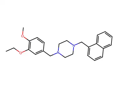 1-[(3-Ethoxy-4-methoxyphenyl)methyl]-4-(naphthalen-1-ylmethyl)piperazine structure