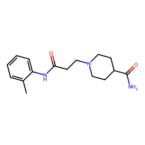 1-[3-Oxo-3-(2-toluidino)propyl]-4-piperidinecarboxamide structure