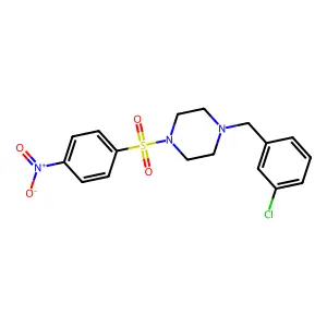 1-[(3-Chlorophenyl)methyl]-4-(4-nitrophenyl)sulfonylpiperazine structure