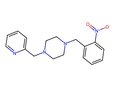 1-[(2-Nitrophenyl)methyl]-4-(pyridin-2-ylmethyl)piperazine structure