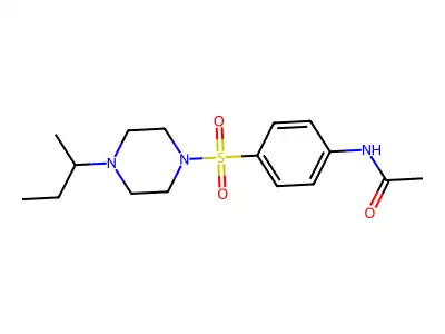 N-(4-{[4-(butan-2-yl)piperazin-1-yl]sulfonyl}phenyl)acetamide structure