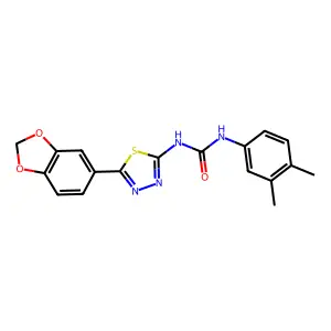 1-[5-(1,3-Benzodioxol-5-yl)-1,3,4-thiadiazol-2-yl]-3-(3,4-dimethylphenyl)urea structure