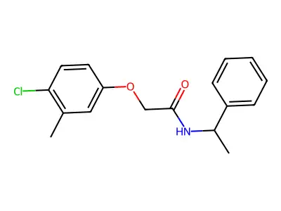 2-(4-chloro-3-methylphenoxy)-N-(1-phenylethyl)acetamide structure
