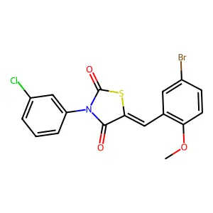 5-(5-Bromo-2-methoxybenzylidene)-3-(3-chlorophenyl)-1,3-thiazolidine-2,4-dione structure
