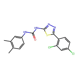 1-[5-(2,4-Dichlorophenyl)-1,3,4-thiadiazol-2-yl]-3-(3,4-dimethylphenyl)urea structure