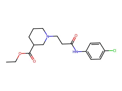 Ethyl 1-[3-(4-chloroanilino)-3-oxopropyl]-3-piperidinecarboxylate structure