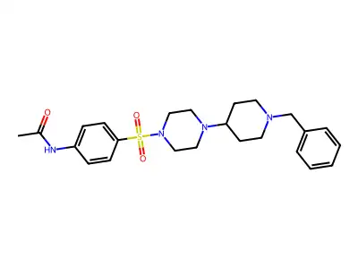 N-[4-[4-(1-benzylpiperidin-4-yl)piperazin-1-yl]sulfonylphenyl]acetamide structure