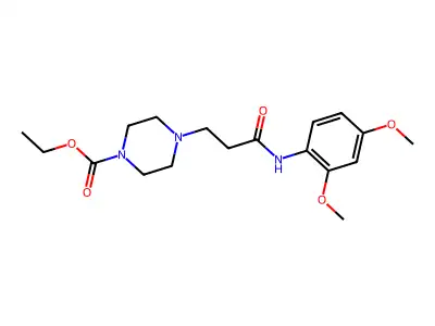 Ethyl 4-[3-(2,4-dimethoxyanilino)-3-oxopropyl]piperazine-1-carboxylate structure