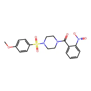 [4-(4-Methoxyphenyl)sulfonylpiperazin-1-yl]-(2-nitrophenyl)methanone structure