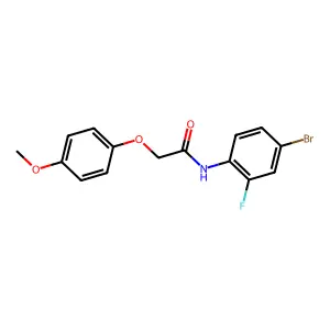 N-(4-bromo-2-fluorophenyl)-2-(4-methoxyphenoxy)acetamide structure