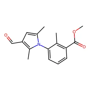 methyl 3-(3-formyl-2,5-dimethyl-1H-pyrrol-1-yl)-2-methylbenzoate structure
