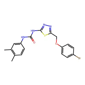 1-[5-[(4-Bromophenoxy)methyl]-1,3,4-thiadiazol-2-yl]-3-(3,4-dimethylphenyl)urea structure