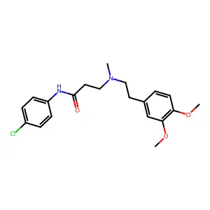 N-(4-chlorophenyl)-3-[2-(3,4-dimethoxyphenyl)ethyl-methylamino]propanamide structure