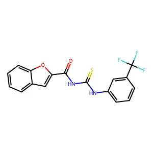 N-[[3-(trifluoromethyl)phenyl]carbamothioyl]-1-benzofuran-2-carboxamide structure