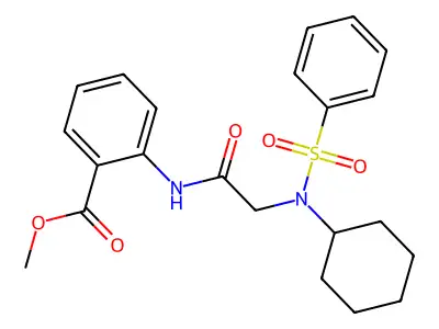 methyl 2-{[N-cyclohexyl-N-(phenylsulfonyl)glycyl]amino}benzoate structure