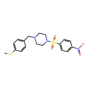 1-[(4-Methylsulfanylphenyl)methyl]-4-(4-nitrophenyl)sulfonylpiperazine structure