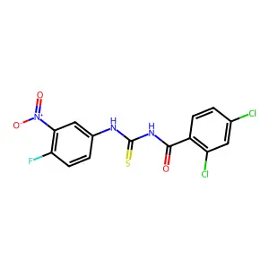 2,4-dichloro-N-[(4-fluoro-3-nitrophenyl)carbamothioyl]benzamide structure