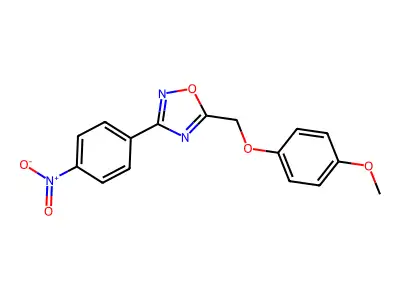 5-[(4-Methoxyphenoxy)methyl]-3-(4-nitrophenyl)-1,2,4-oxadiazole structure